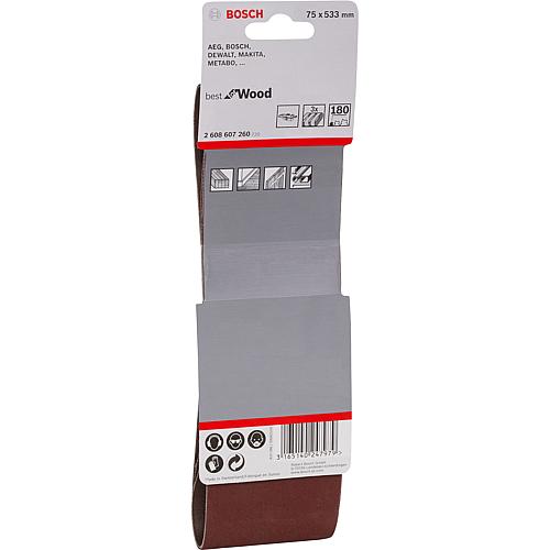 Schleifband 75 x 533 mm, für Bandschleifer 80 062 93 für Holz und Lack