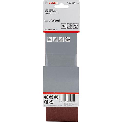 Schleifband 75 x 533 mm, für Bandschleifer 80 062 93 für Holz und Lack