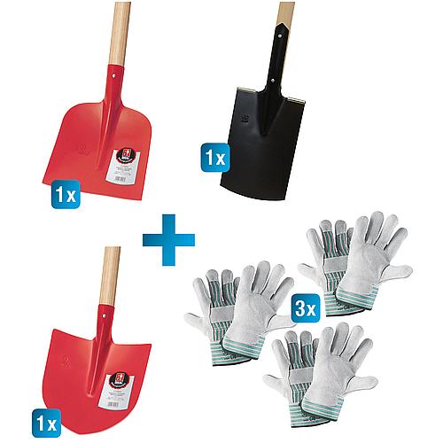 Schaufel-Spaten-Paket, 6-teilig