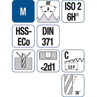 Maschinengewindebohrer DIN 371/DIN376