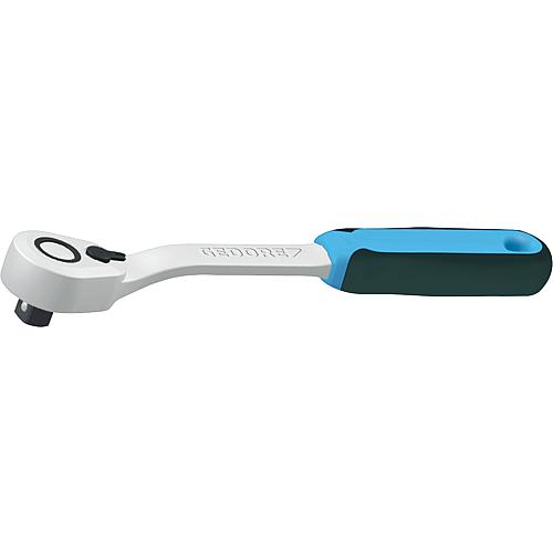 Umschaltknarre 1/2" mit Auslöseknopf, gekröpft