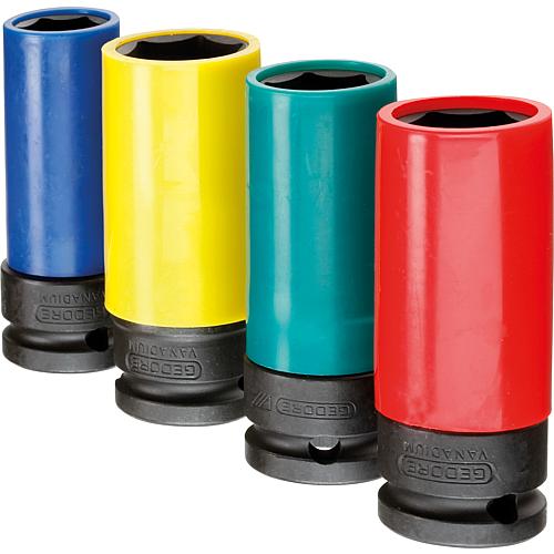 Kraftschrauber-Steckschlüssel-Satz 1/2", 6-kant, 4-teilig, mit Schonhülse