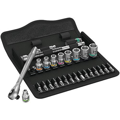 Knarren-Satz Zyklop, 1/4", 28-teilig, Knarre mit Durchsteckvierkant