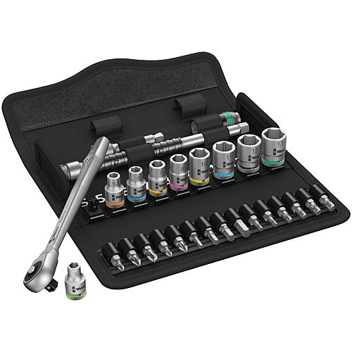 Knarren-Satz Zyklop, 1/4", 28-teilig, Knarre mit Durchsteckvierkant