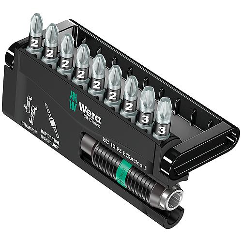 Bit-Set Pozidriv BTZ, inkl. Rapidaptor K Universal-Halter 1/4" x 75 mm, 10-teilig