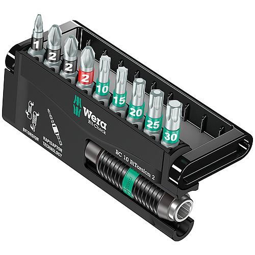 Bit-Set Phillips, Pozidriv, Torx® BTZ, inkl. Rapidaptor K Universal-Halter 1/4" x 75 mm, 10-teilig