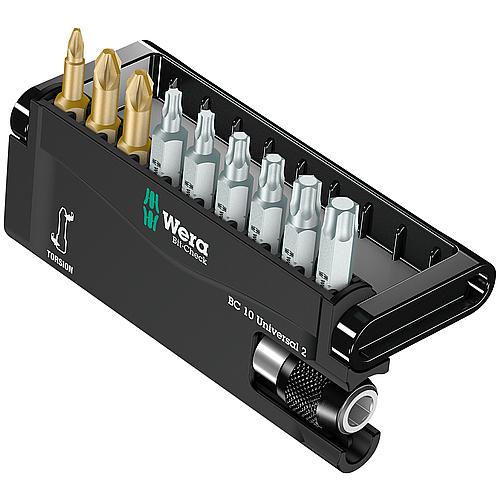 Bit-Set Pozidriv, Torx®, inkl. Universal-Halter mit Schnellwechselfutter 1/4" x 52 mm, 10-teilig