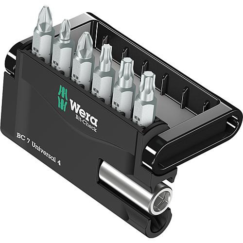 Bit-Set Phillips, Pozidriv, Torx®, inkl. Universal-Halter mit Schnellwechselfutter 1/4" x 52 mm, 7-teilig
