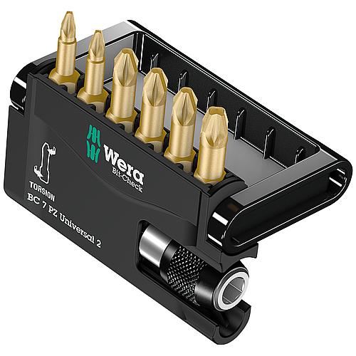 Bit-Set Pozidriv TH, inkl. Universal-Halter mit Schnellwechselfutter 1/4" x 52 mm, 7-teilig