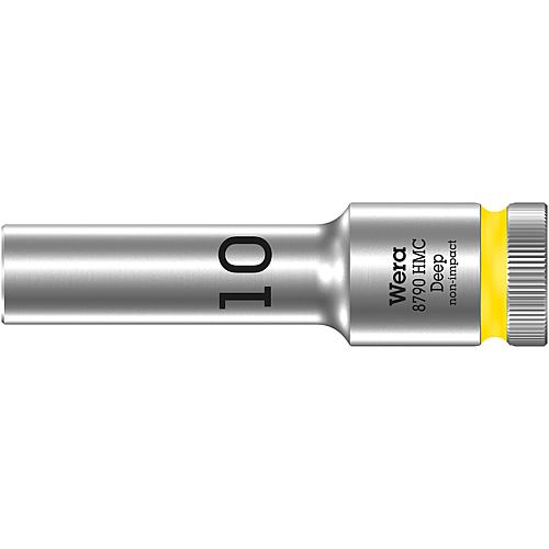 Steckschlüsseleinsätze 1/2" -Antrieb, mit Kugelfangrille, für 6-kant Schrauben und -muttern, metrisch, lang