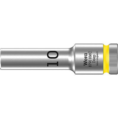 Steckschlüsseleinsätze 1/2" -Antrieb, mit Kugelfangrille, für 6-kant Schrauben und -muttern, metrisch, lang