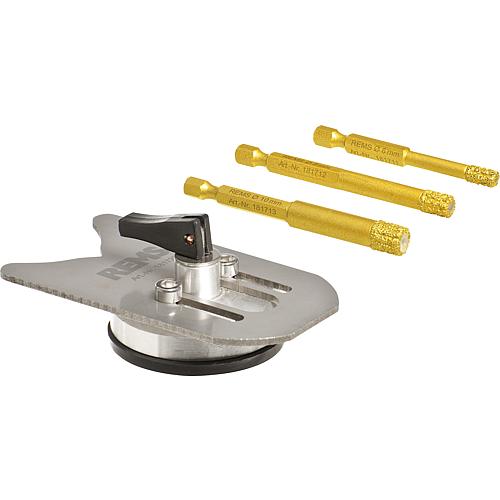 REMS Fliesenbohrer Set 6-8-10 mit Anbohrhilfe