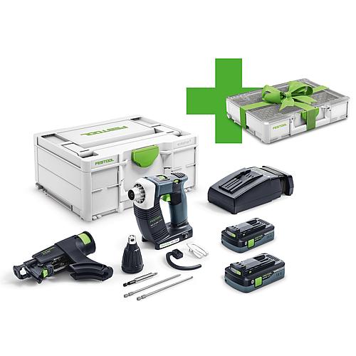 Akku-Magazinschrauber, 18 V mit 2 x 4,0 Ah Akkus, 1 x Ladegerät und 1 x Transportkoffer + gratis Systainer Organizer