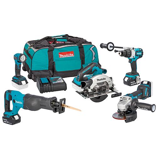 Akku-Set Makita 18 V, 5-teilig, mit 2 x 5,0 Ah Akkus, Ladegerät und Transporttasche