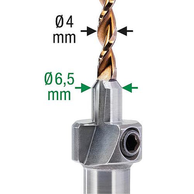 Bohrsenker Set SPAX®, 1x Holzbohrer 4mm, 1x Senker 6,5mm, 1 x Innensechskantschlüssel
