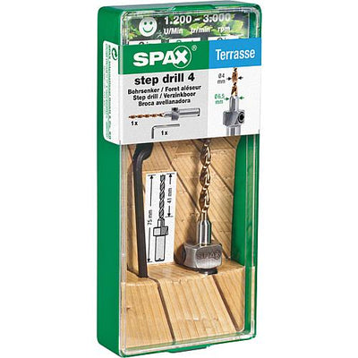 Bohrsenker Set SPAX®, 1x Holzbohrer 4mm, 1x Senker 6,5mm, 1 x Innensechskantschlüssel