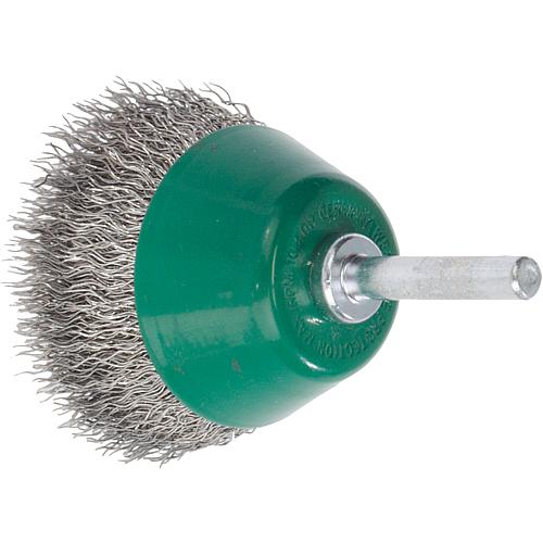 Flächenbürsten und ø 6 mm Schaft, Stahldraht, Edelstahldraht