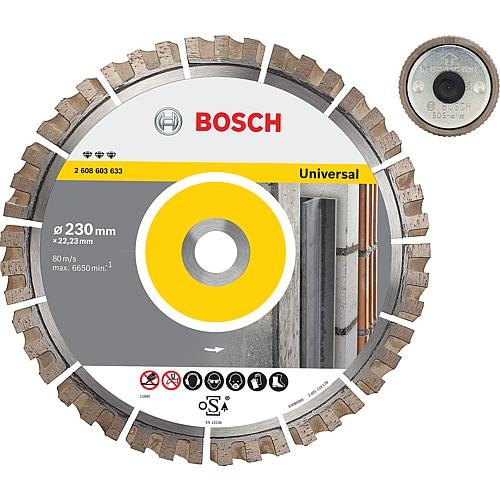 Diamant-Trennscheiben Set, Diamant-Trennscheibe Universal für allgemeine Baumaterialien und Schnellspannmutter SDS-Clic