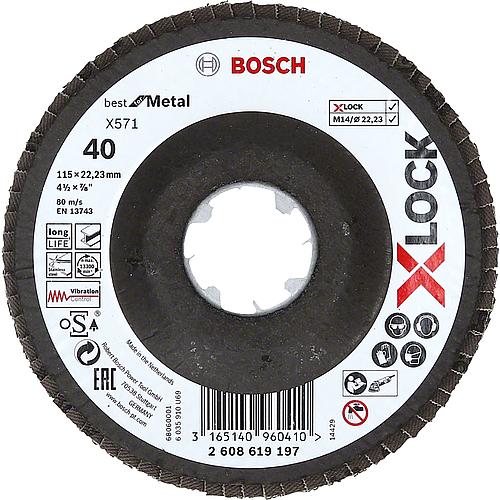 Lamellenschleifteller BOSCH® zur Metallbearbeitung mit X-Lock Aufnahme
