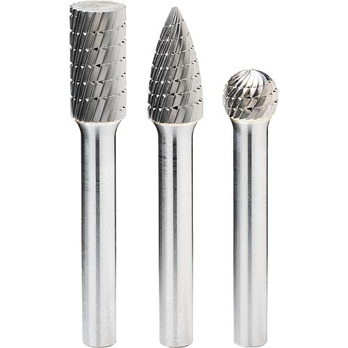 Hartmetall Frässtift-Satz, 6 mm Schaft, 3-teilig