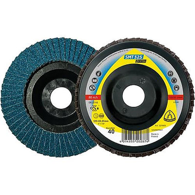 Lamellenschleifteller SMT 325 EXTRA, gewölbt 12°, für Edelstahl, Stahl