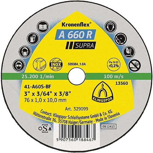 Kleintrennscheibe Kronenflex® A 660 R SUPRA, gerade, für Edelstahl, Stahl