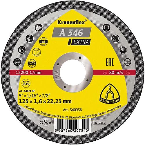Trennscheibe Kronenflex® A 346 EXTRA, gerade, für Edelstahl, Stahl, Aluminium