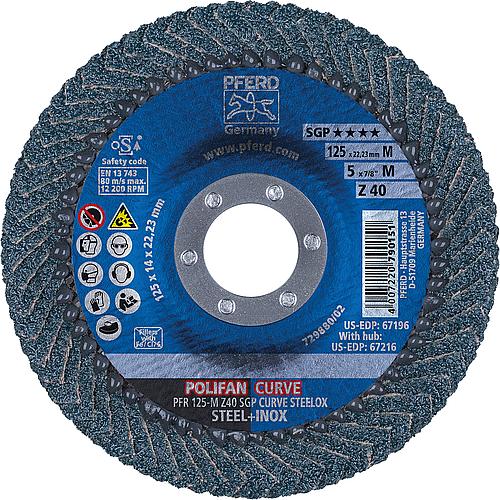 Lamellenschleifteller Polifan Spezial-Linie SGP, radial, für Edelstahl (INOX), Stahl