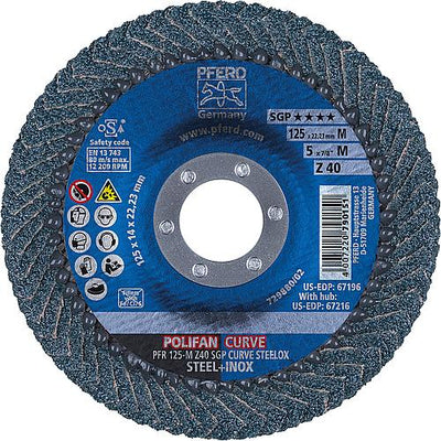 Lamellenschleifteller Polifan Spezial-Linie SGP, radial, für Edelstahl (INOX), Stahl