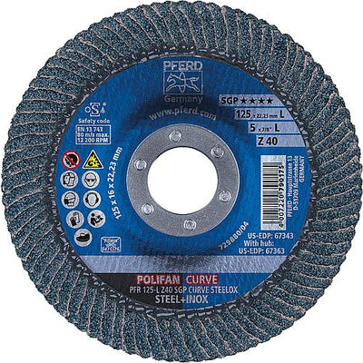 Lamellenschleifteller Polifan Spezial-Linie SGP, radial, für Edelstahl (INOX), Stahl