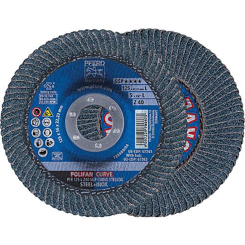Lamellenschleifteller Polifan Spezial-Linie SGP, radial, für Edelstahl (INOX), Stahl