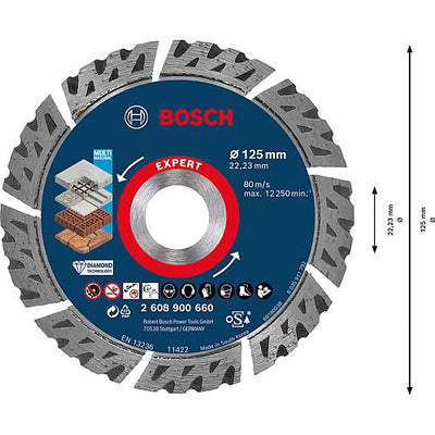 Diamant-Trennscheibe EXPERT für Beton, armierten Beton, Porenbeton, Mauerwerk, Dachziegel, Trockenschnitt