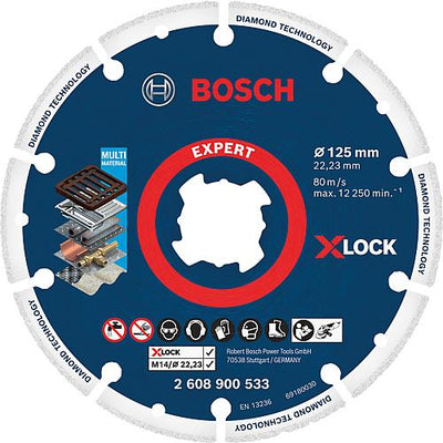 Diamant-Trennscheibe Expert X-LOCK für Stahl, Armierung, Edelstahl, Gusseisen, Kupfer, Messing, Trockenschnitt