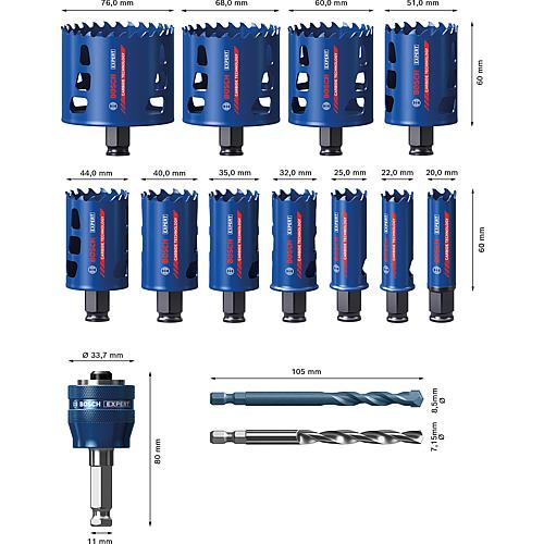 Lochsägen-Set EXPERT, Holz, Metall und weiche Fliesen, CARBIDE TECHNOLOGY, 14-teilig