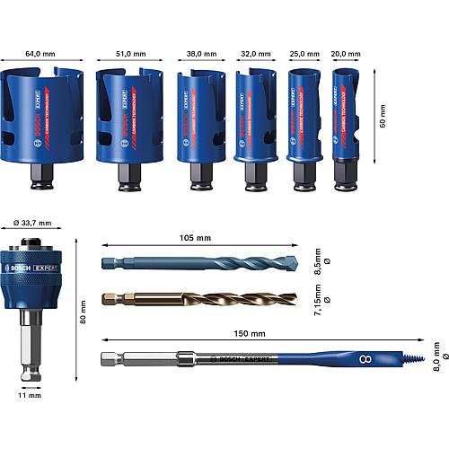 Lochsägen-Set EXPERT, Holz, Kunststoffe und weiche Fliesen, CARBIDE TECHNOLOGY, 10-teilig