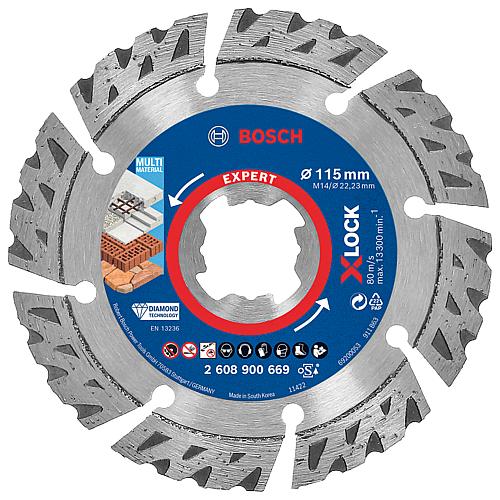 Diamant-Trennscheibe Expert X-LOCK für Beton, armierten Beton, Porenbeton, Mauerwerk, Dachziegel, Trockenschnitt