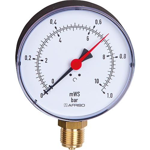 Hydrometer ø 100 mm, DN 15 (½“), radial