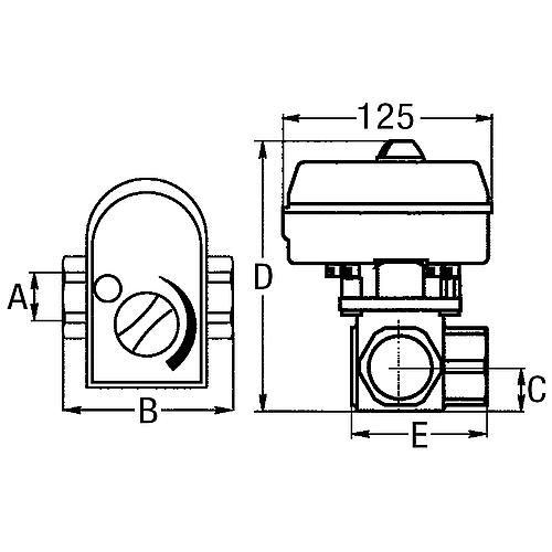 Mischventil Euromix MV-120, 3-Wege-Ausführung F-3