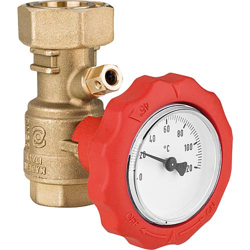 Pumpenkugelhahn Vorlauf DN 20 (3/4") IG x Verschraubung DN 25 (1")