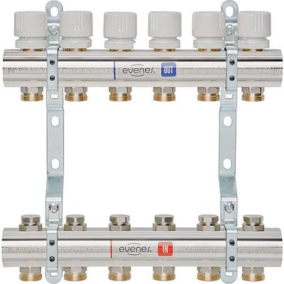 Fußbodenheizungsverteiler DN25 (1") Messing, Typ M 5