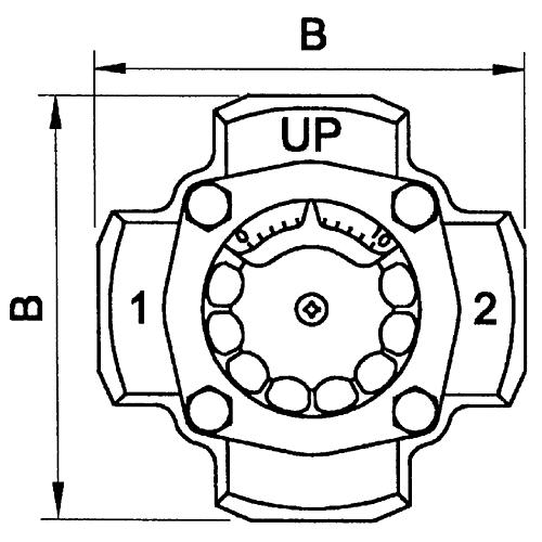 4-Wege-Mischer TERMOMIX Typ C (Grauguss)