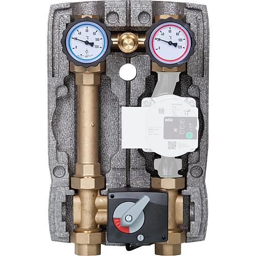 Heizkreisset Easyflow DN25 R1" mit Überströmventil und EPP-Isolierung Typ 6 mit 4-Wege-Mischer