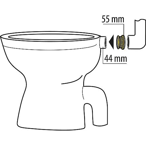 Gummi-Spülrohrverbinder für Euro-WC