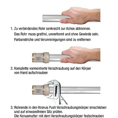 Messing-Klemmverbinder für Stahlrohr DN 10 (3/8“) bis DN 50 (2“), Übergangsstück IG