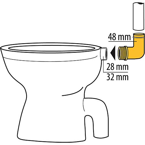 Gummi-Winkel-Spülrohrverbinder für Euro-WC