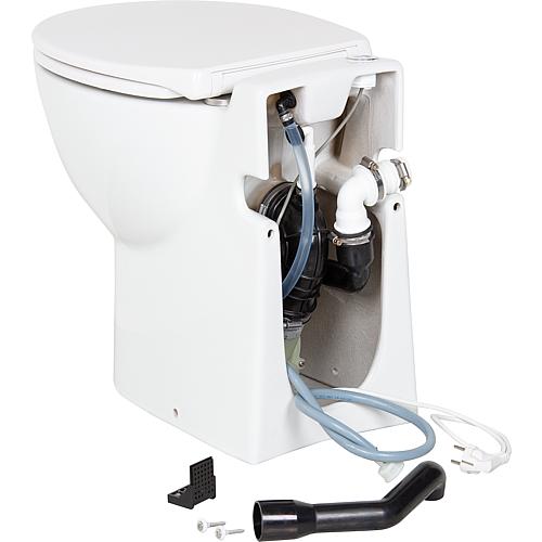 Kompakt WC Gestolette 1010 mit Hebeanlage und autom. Spülung inkl. Sitz mit Absenkaut.