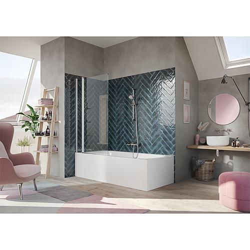 Badewannenaufsatz Hüppe 501 Design pure, 1 Drehelement und 1 Glas-Fixteil