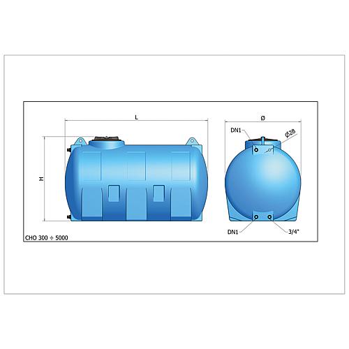 Regenwassertank, liegend