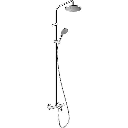 Brause-System Vernis Blend Showerpipe 200 1jet, mit Thermostat und Wanneneinlauf