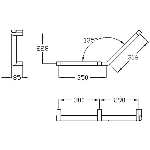 Winkelgriff 135° Cavere